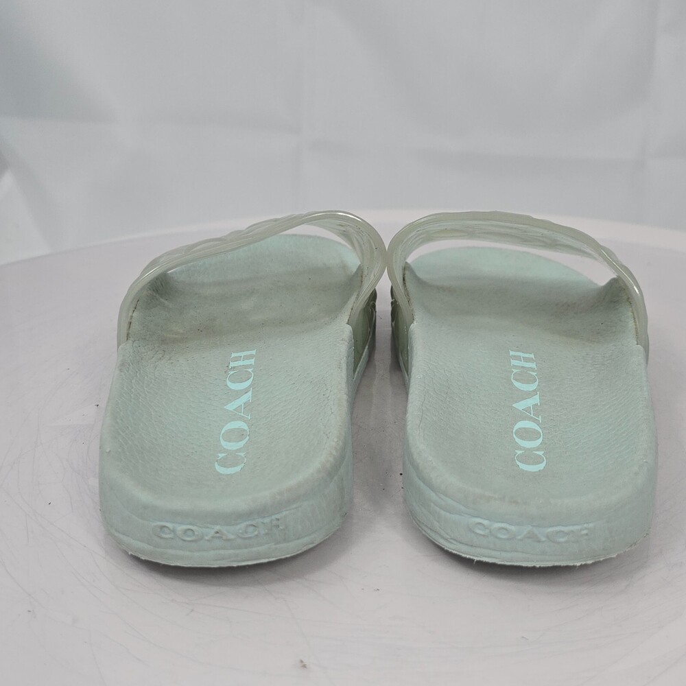 Coach Unna Light Teal Signature Sport Slide/Slides Women 6 Jelly Flip Flops Spot - Picture 3 of 16
